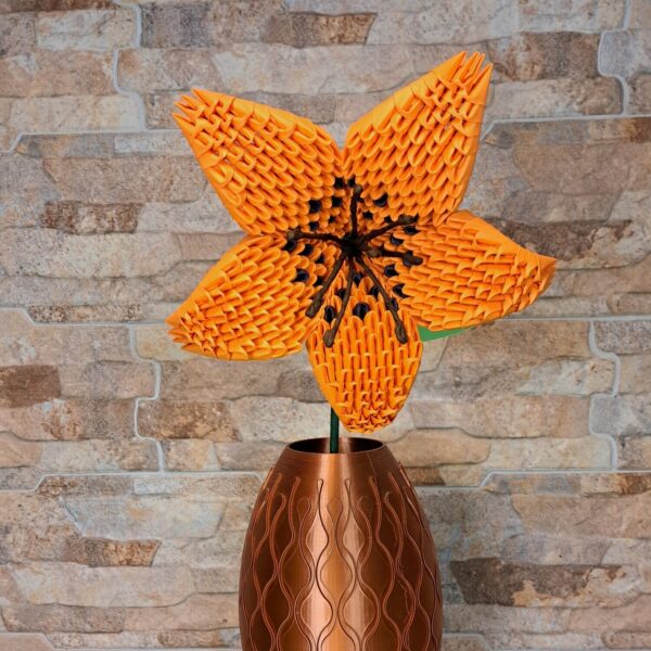 Lilie - Orange, Schwarz - beeindruckendes Deko‑Unikat