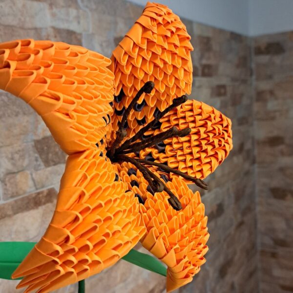 Lilie - Orange, Schwarz - beeindruckendes Deko‑Unikat