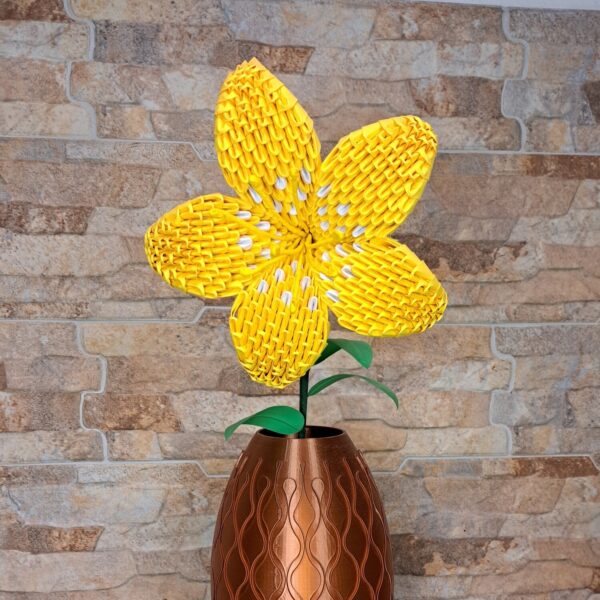 Lilie - Gelb, Weiss - strahlendes Deko‑Unikat