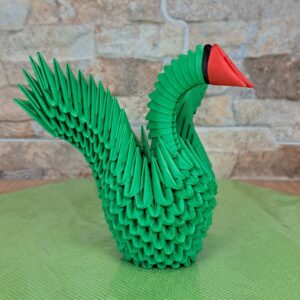 Schwan - gespreizte Flügel – Grün – Bild 1