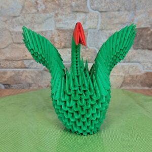 Schwan - gespreizte Flügel – Grün – Bild 3