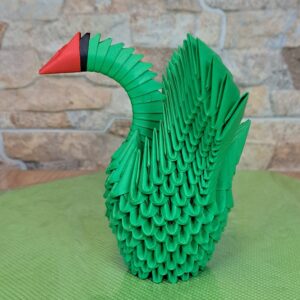 Schwan - gespreizte Flügel – Grün – Bild 5