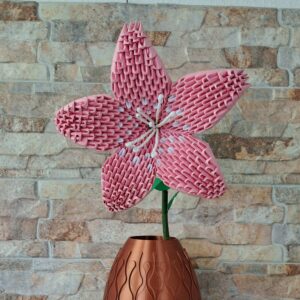 Lilie - Rosa, Weiss - filigranes Deko‑Unikat – Bild 1