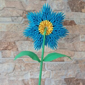 Fantasy Blume - Farbe: Blau, Gelb – Bild 3