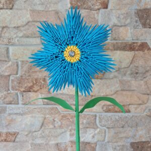 Fantasy Blume - Farbe: Blau, Gelb – Bild 1