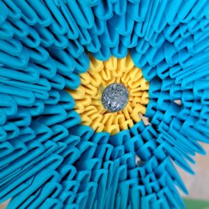 Fantasy Blume - Farbe: Blau, Gelb – Bild 4