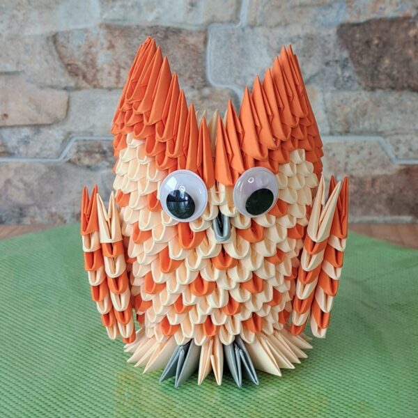 Eule - Stifthalter in den Farben Lachs-Orange