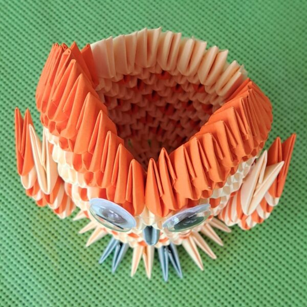 Eule - Stifthalter in den Farben Lachs-Orange