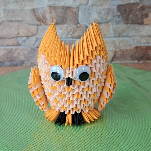 Eule - Stifthalter in den Farben Lachs-Orange