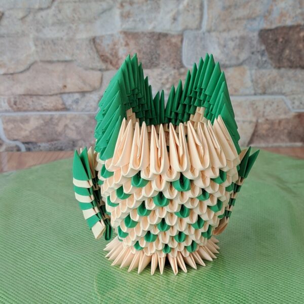 Eule - Stifthalter in den Farben Chamois-Grün