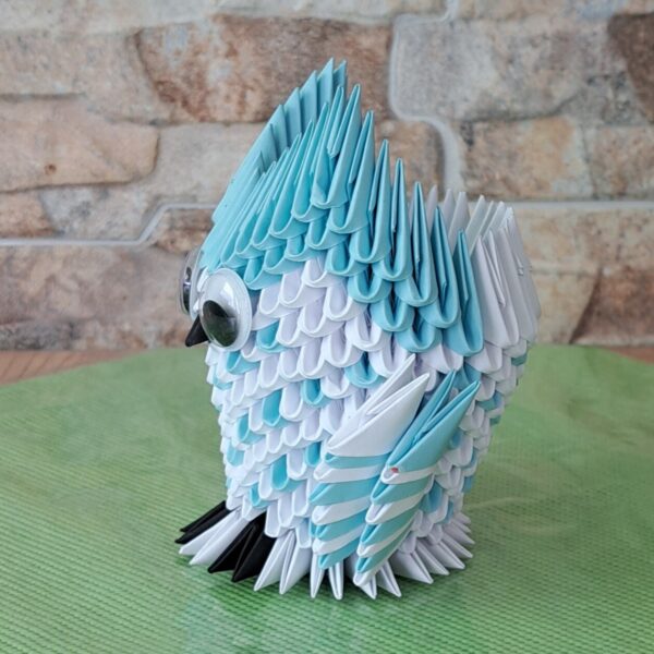 Eule - Stifthalter in den Farben Weiss-Blau