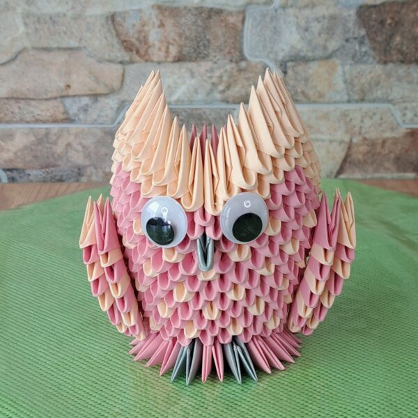 Eule - Stifthalter in den Farben Rosa-Lachs