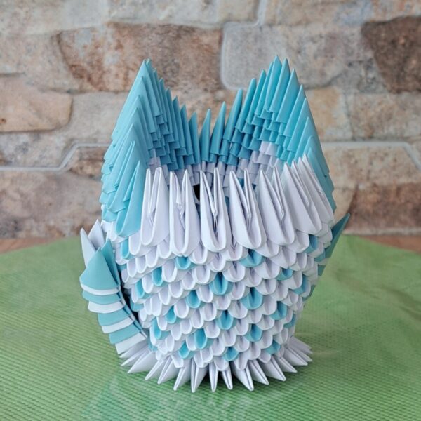 Eule - Stifthalter in den Farben Weiss-Blau