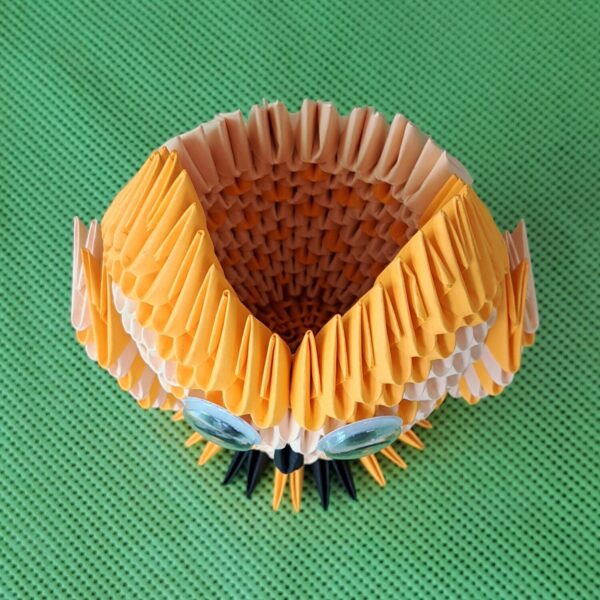 Eule - Stifthalter in den Farben Lachs-Orange