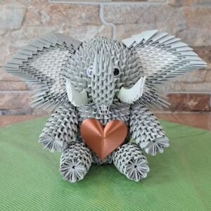 Elefant - Handgefertigter Modular-Origami-Elefant – Bild 1