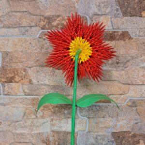 Fantasy Blume - Rot, Gelb - dekoratives Kunstwerk – Bild 3