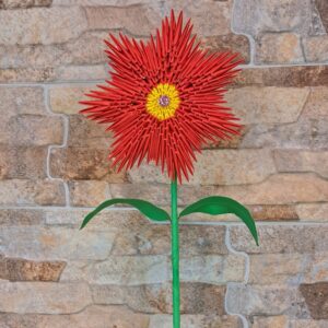 Fantasy Blume - Rot, Gelb - dekoratives Kunstwerk – Bild 1