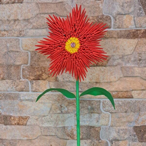 Fantasy Blume - Rot, Gelb - dekoratives Kunstwerk