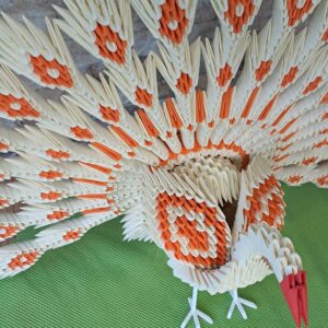 Pfau - Chamois, Orange - prachtvolles Deko‑Unikat – Bild 2