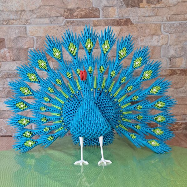 Pfau - Blau, Grün - farbenprächtiges Deko‑Unikat