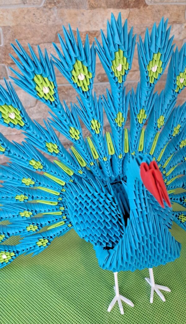 Pfau - Blau, Grün - farbenprächtiges Deko‑Unikat