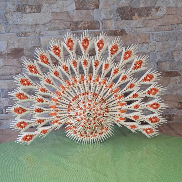 Pfau - Chamois, Orange - prachtvolles Deko‑Unikat