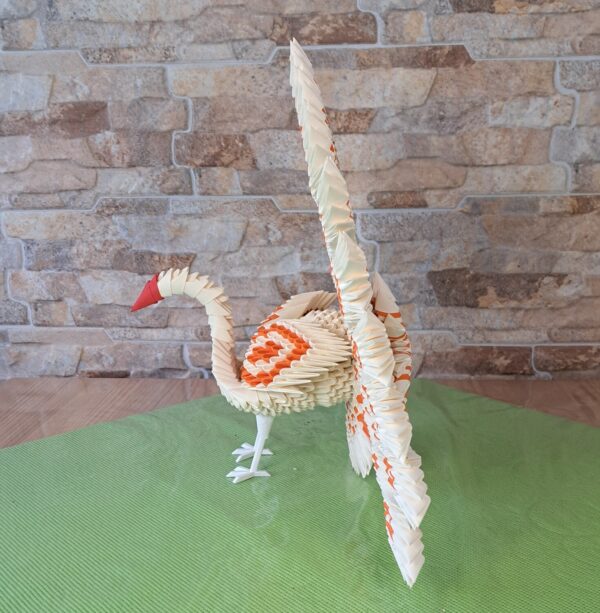 Pfau - Chamois, Orange - prachtvolles Deko‑Unikat