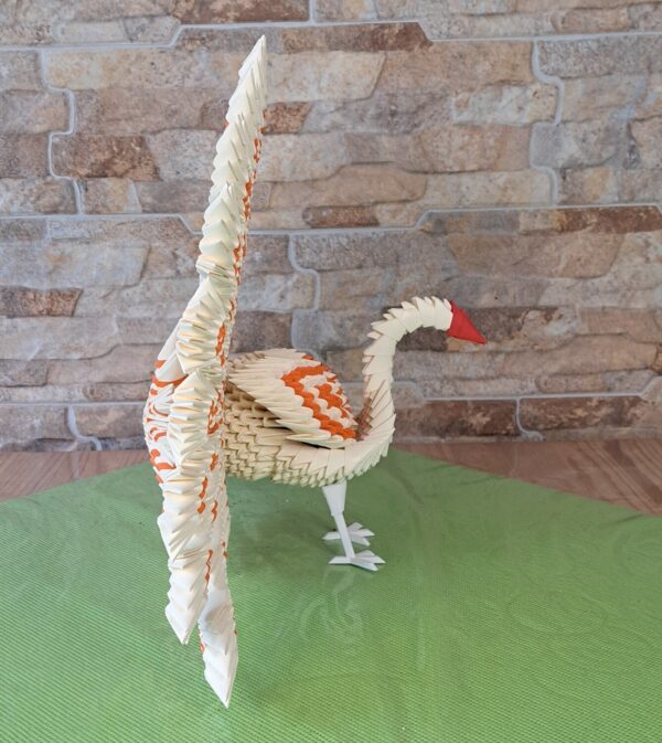 Pfau - Chamois, Orange - prachtvolles Deko‑Unikat