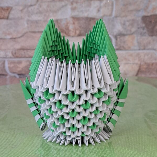 Eule - Stifthalter in den Farben Grau-Grün