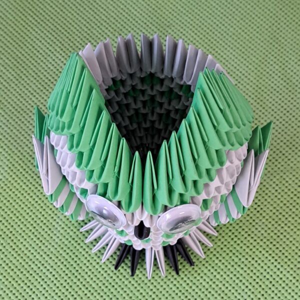 Eule - Stifthalter in den Farben Grau-Grün