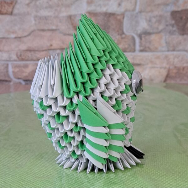 Eule - Stifthalter in den Farben Grau-Grün