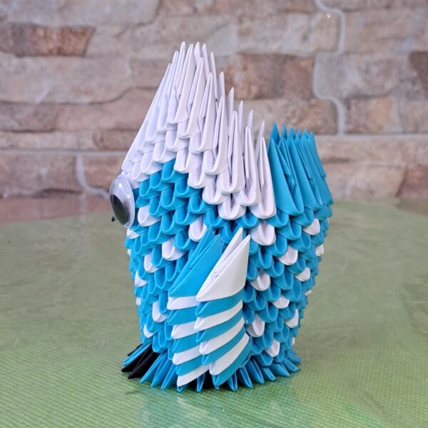 Eule - Stifthalter in den Farben Blau-Weiss