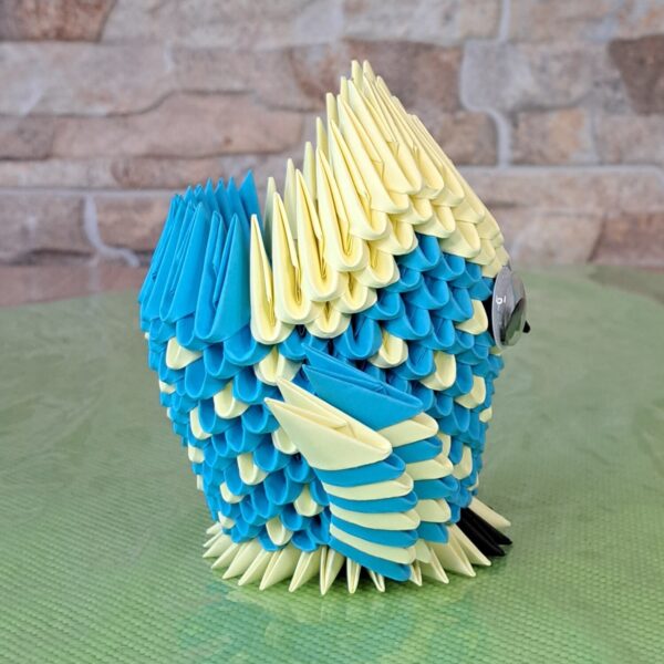 Eule - Stifthalter in den Farben Blau-Hellgelb