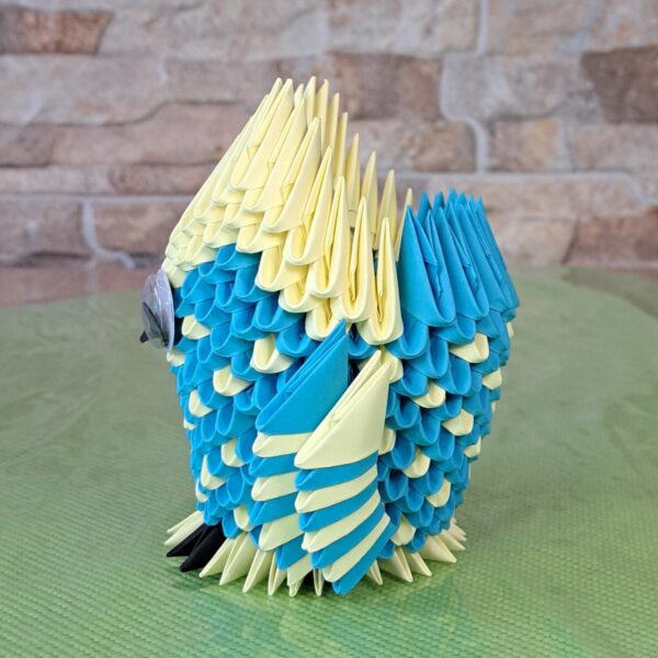 Eule - Stifthalter in den Farben Blau-Hellgelb