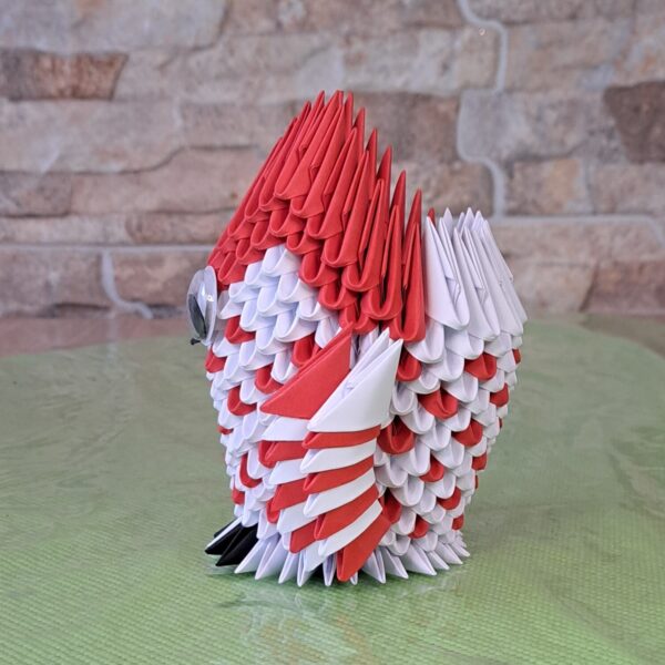 Eule - Stifthalter in den Farben Weiss-Rot