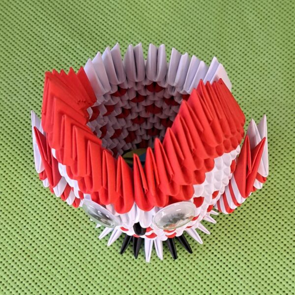 Eule - Stifthalter in den Farben Weiss-Rot