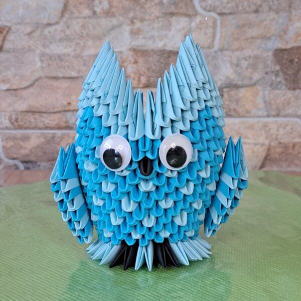 Eule - Stifthalter in den Farben Blau-Mittelblau