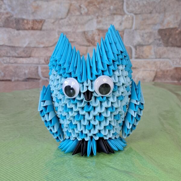 Eule - Stifthalter in den Farben Blau-Hellblau