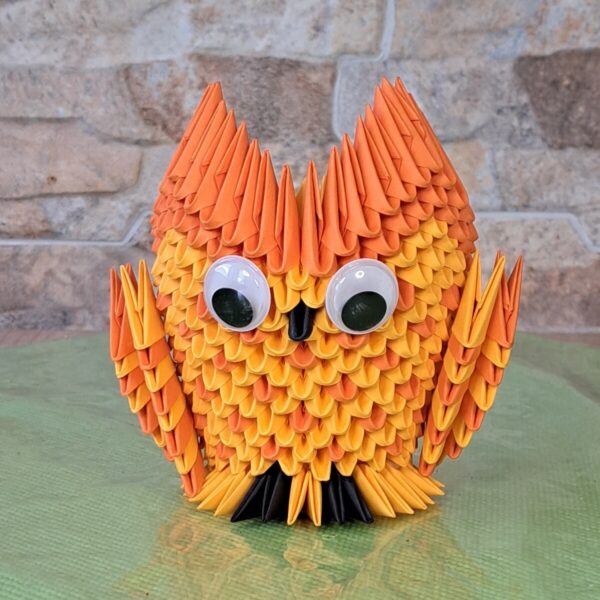 Eule - Stifthalter in den Farben Orange-Orange