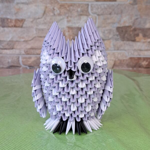 Eule - Stifthalter in den Farben Violet-Weiss