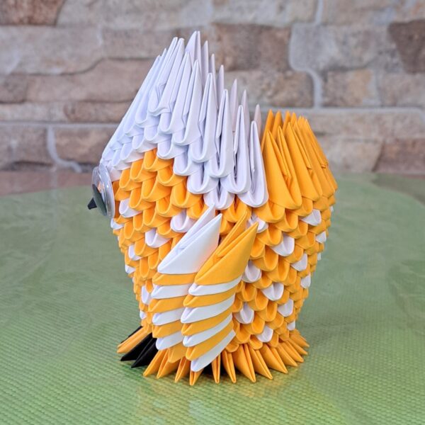 Eule - Stifthalter in den Farben Orange-Weiss