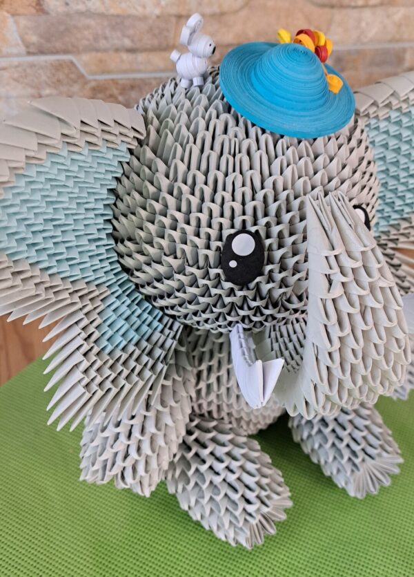 Elefant - Groß - Farben Grau, Hellblau