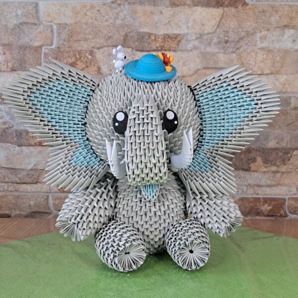 Elefant - Groß - Farben Grau, Hellblau