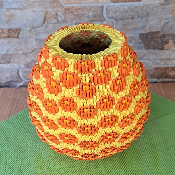 Vase - leuchtendes Deko‑Unikat in Orange und Gelb