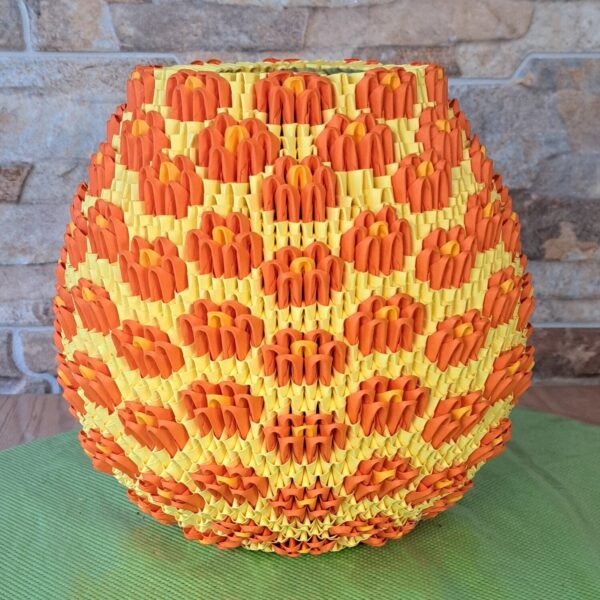 Vase - leuchtendes Deko‑Unikat in Orange und Gelb