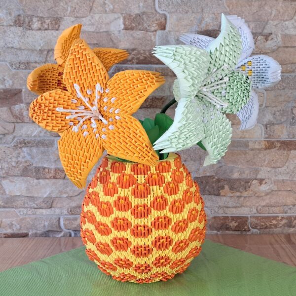 Vase - leuchtendes Deko‑Unikat in Orange und Gelb