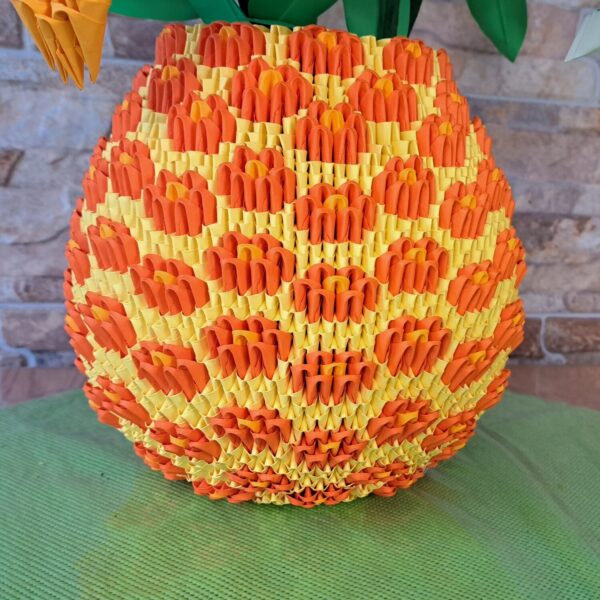 Vase - leuchtendes Deko‑Unikat in Orange und Gelb