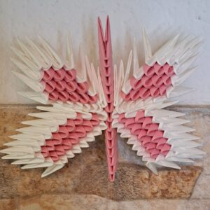 Schmetterling - Weiss, Rosa - Blumendekoration zum stecken – Bild 1