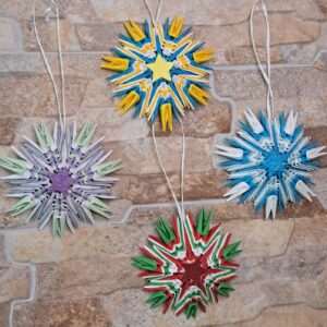 Stern - Für den Weihnachtsbaum in klassischen Weihnachtsfarben – Bild 3