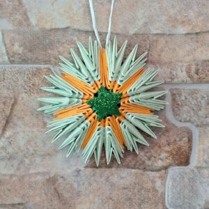 Stern - Für den Weihnachtsbaum in zarten Mint‑ und Apricot‑Tönen – Bild 1